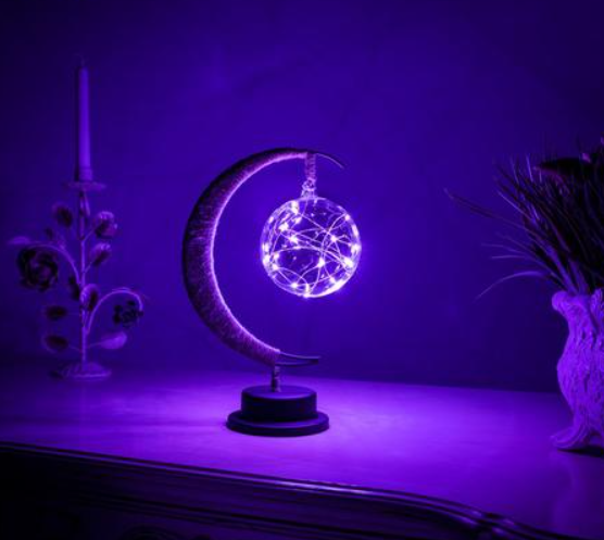 LED moon modeling lamp battery box hemp rope wrought iron takraw ball lamp romantic holiday decoration night light wholesale