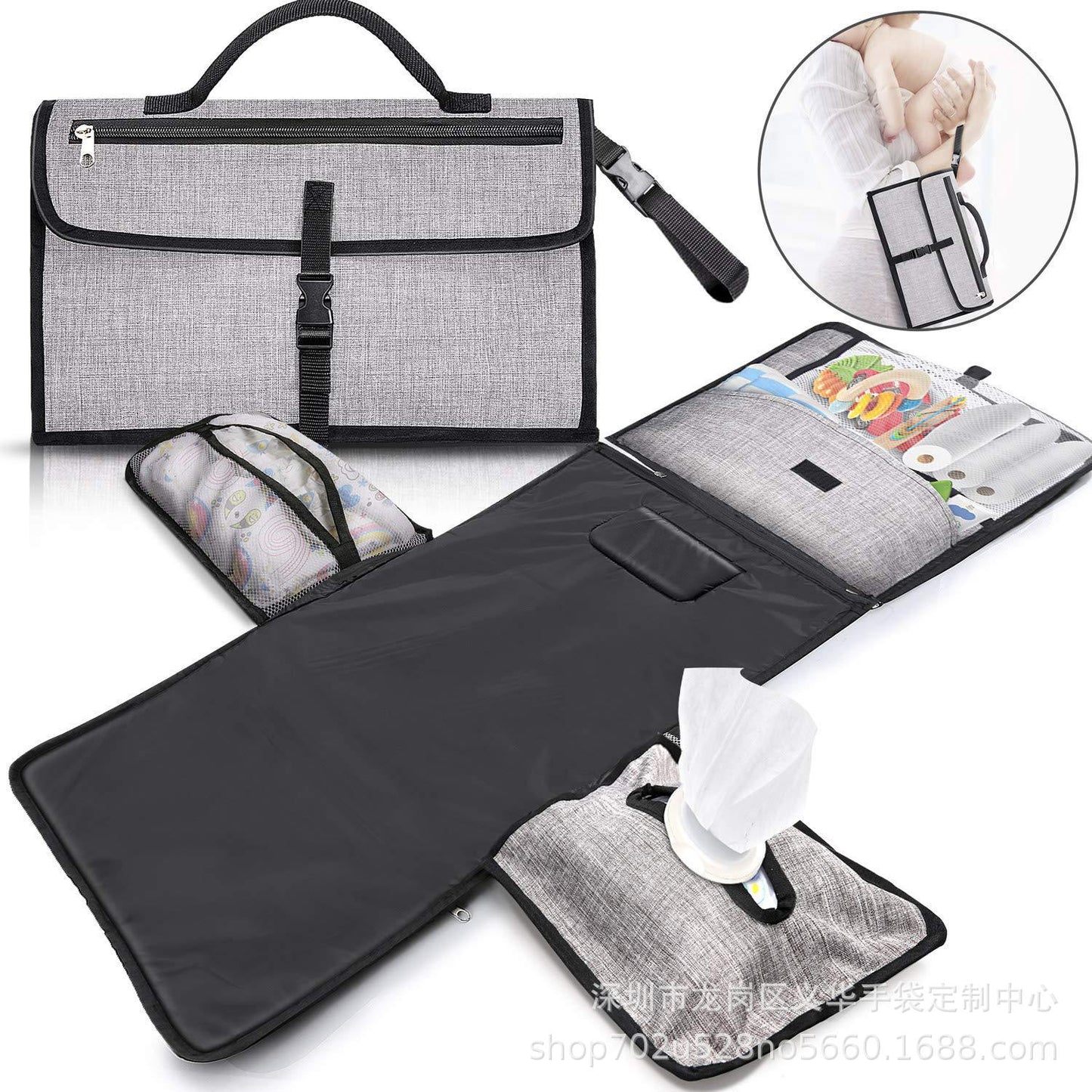 Manufacturers supply portable baby changing pad multifunctional baby changing bag waterproof baby changing pad