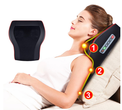 Cervical spine massage pillow cross-border waist neck and shoulder car hot compress massager intelligent multifunctional MINI massage pillow