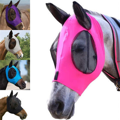 Cross-border pet supplies horse head cover horse face mosquito cover horse face horse head anti-mosquito anti-fly mask equestrian mask spot