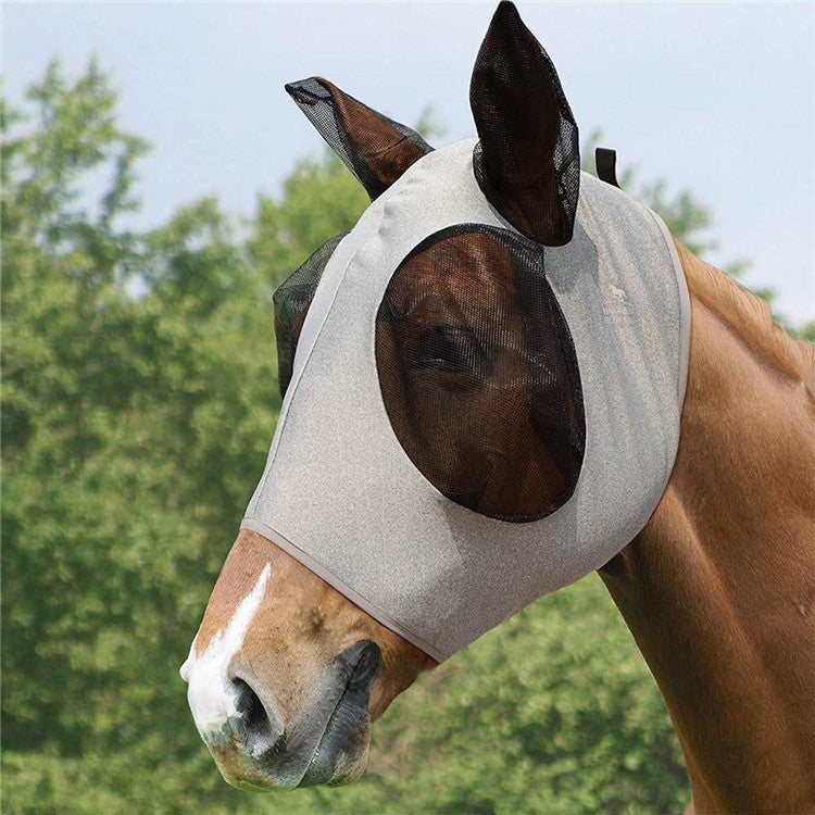 Cross-border pet supplies horse head cover horse face mosquito cover horse face horse head anti-mosquito anti-fly mask equestrian mask spot