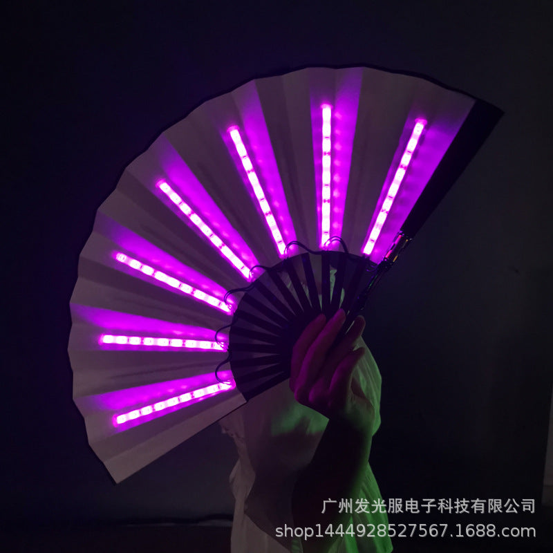 LED light-emitting fan dance equipment color luminous folding fan nightclub bar party performance props magic fan