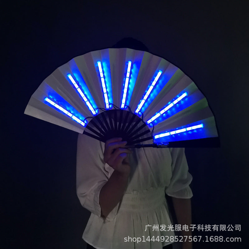 LED light-emitting fan dance equipment color luminous folding fan nightclub bar party performance props magic fan