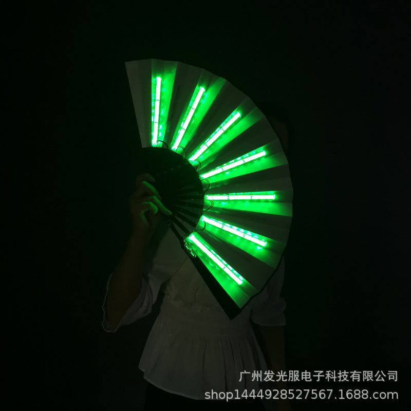 LED light-emitting fan dance equipment color luminous folding fan nightclub bar party performance props magic fan