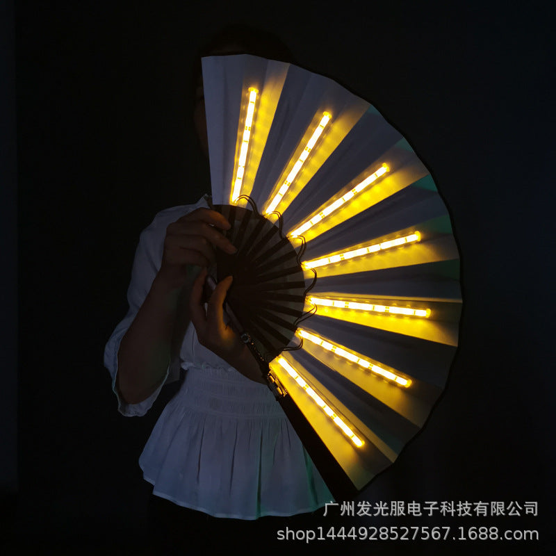 LED light-emitting fan dance equipment color luminous folding fan nightclub bar party performance props magic fan