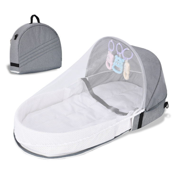 Wholesale convenient folding anti-pressure crib middle bed newborn baby isolation bionic travel crib