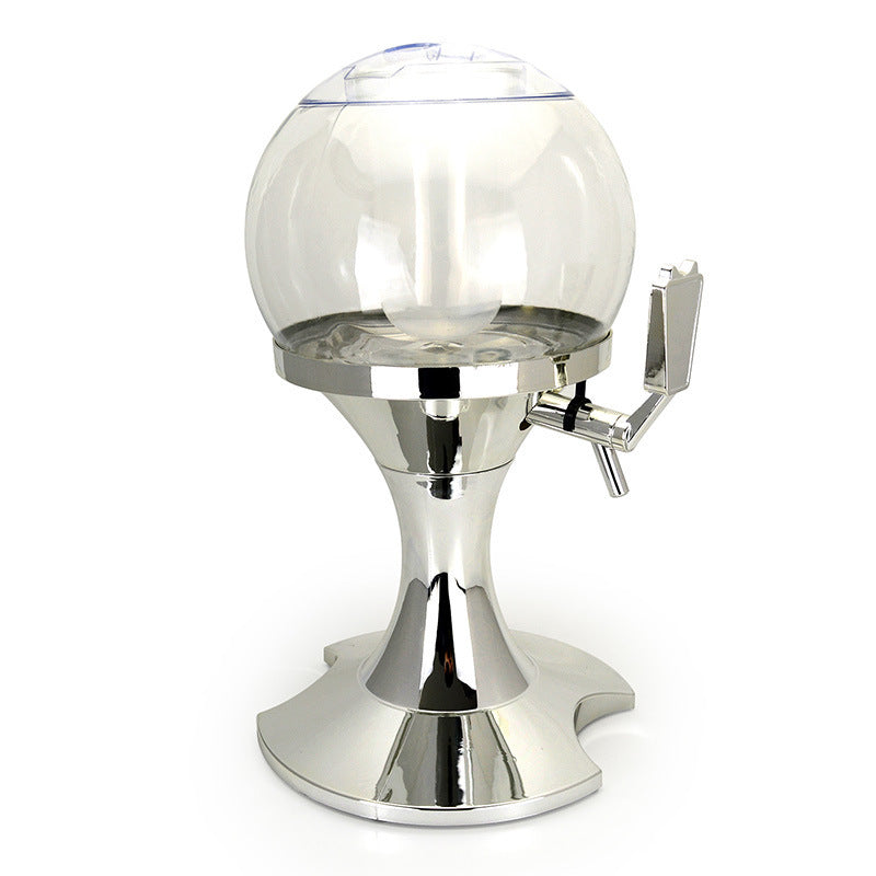 3.5L spherical beer gun dispenser ice cube cooling wine gun beer machine beer tower with icicle silver piece