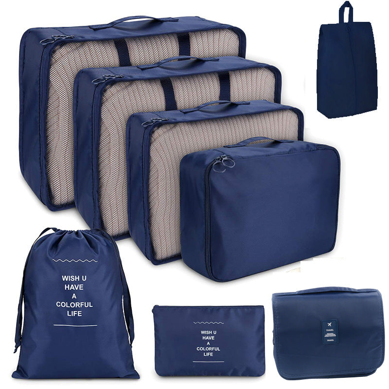 New suitcase storage bag set Clothes wash separate storage bag Travel storage suit 8-piece set