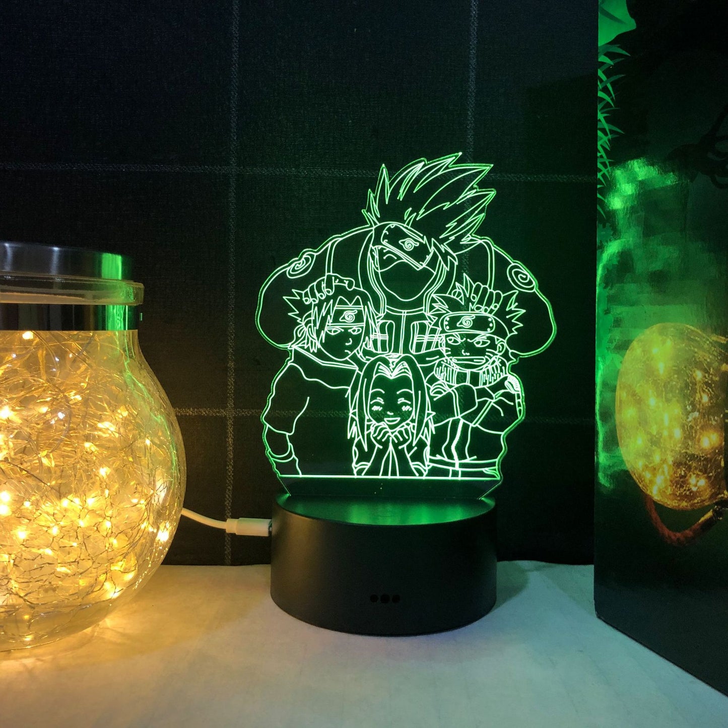 Anime Naruto 3d Led Night Light Kakashi Usb Touch Night Light For Children Bedroom Decorative Desk Lamp