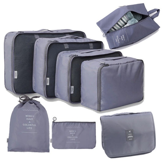 New suitcase storage bag set Clothes wash separate storage bag Travel storage suit 8-piece set