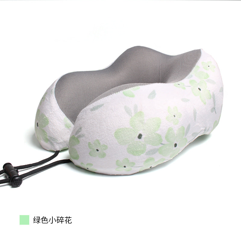 Memory foam U-shaped pillow can print LOGO wholesale storage plane travel U-shaped pillow three-piece nap neck pillow