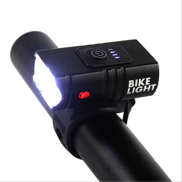 New double T6 bicycle light usb rechargeable outdoor cycling light electric display red light warning lighting bicycle front light