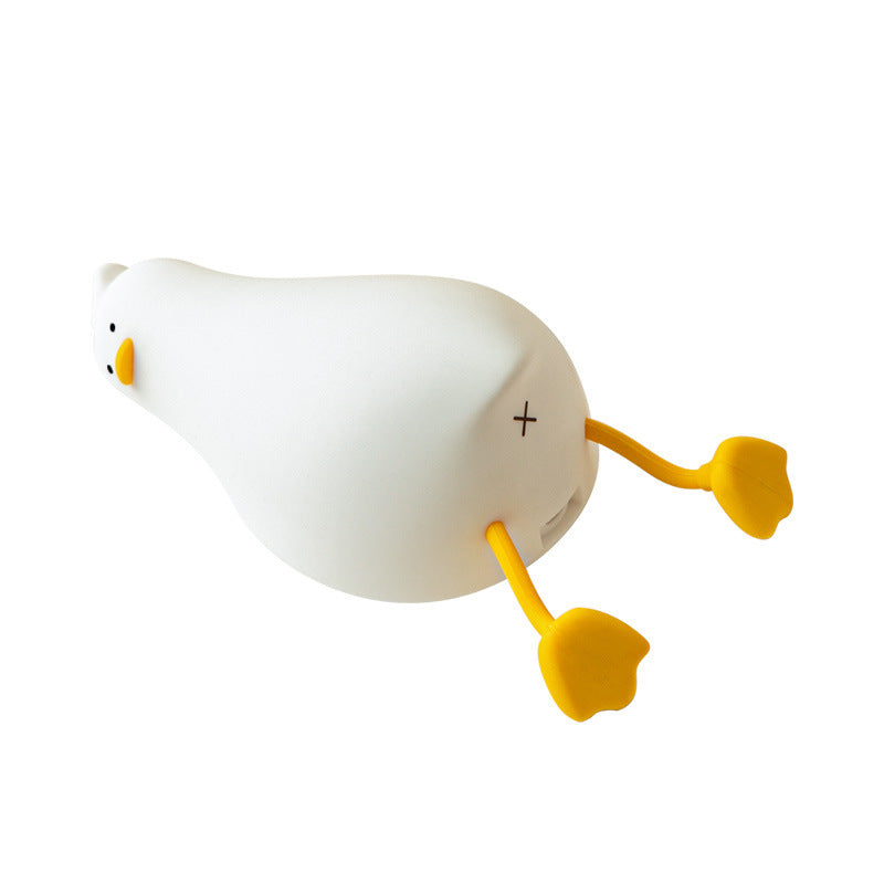 Factory new product lying flat duck night light cartoon mobile phone bracket bedroom bedside with sleeping light decompression silicone pat light