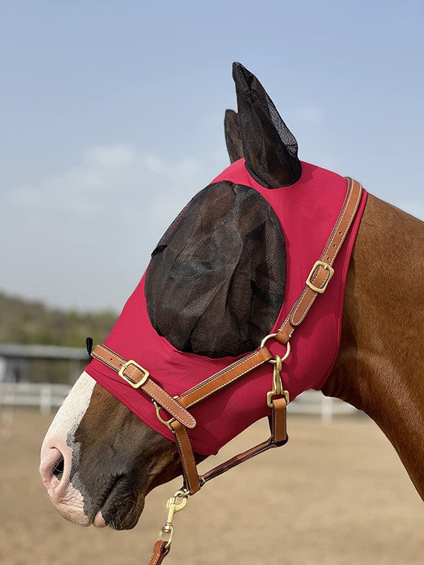 Cross-border pet supplies horse head cover horse face mosquito cover horse face horse head anti-mosquito anti-fly mask equestrian mask spot