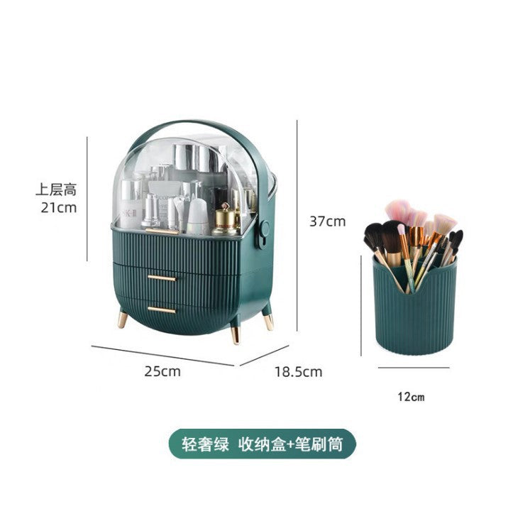 Light luxury cosmetic storage box portable large-capacity lipstick mask skin care products home desktop finishing rack