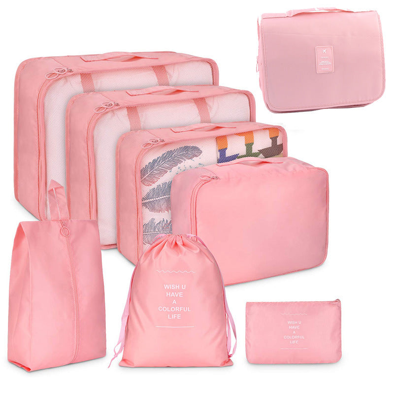 New suitcase storage bag set Clothes wash separate storage bag Travel storage suit 8-piece set