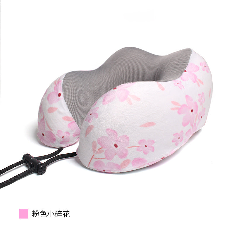 Memory foam U-shaped pillow can print LOGO wholesale storage plane travel U-shaped pillow three-piece nap neck pillow