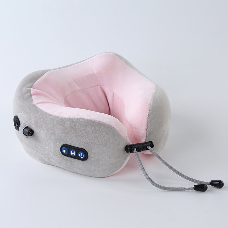 Multifunctional electric heating U-shaped massage pillow driving kneading shoulder and neck neck portable pillow massager