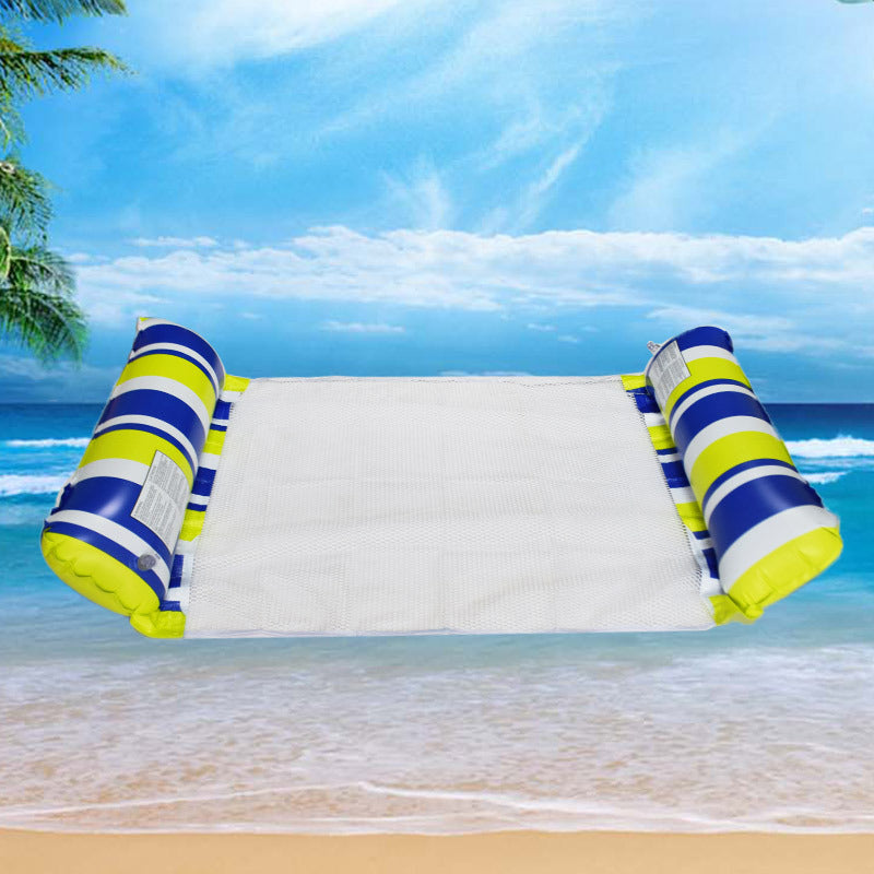 Water inflatable hammock floating bed foldable mesh air bed portable swimming ring double floating row hot spring net bed