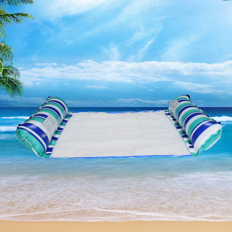 Water inflatable hammock floating bed foldable mesh air bed portable swimming ring double floating row hot spring net bed