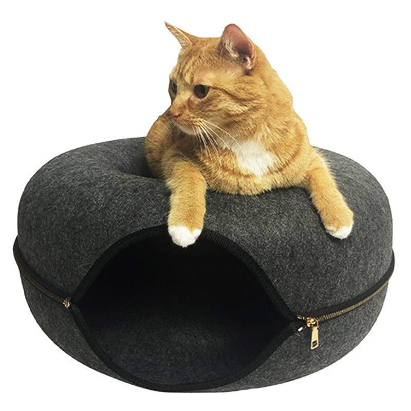 Felt cloth cat litter removable donut pet tunnel cat house four seasons universal pet supplies cat mat