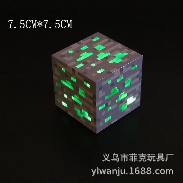 minecraft rechargeable torch miner's lamp square lamp led night light color changing bottle two-in-one equipment factory direct sales