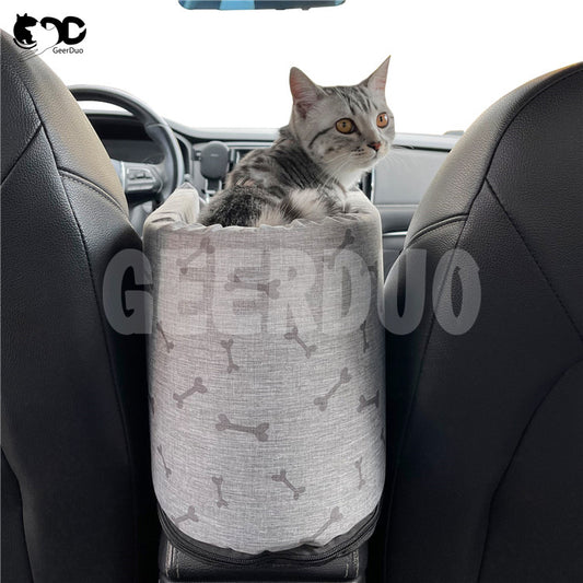 Guiduoduo's new single-opening double-opening car center control cat and dog kennel spot no logo pet car kennel agency manufacturer