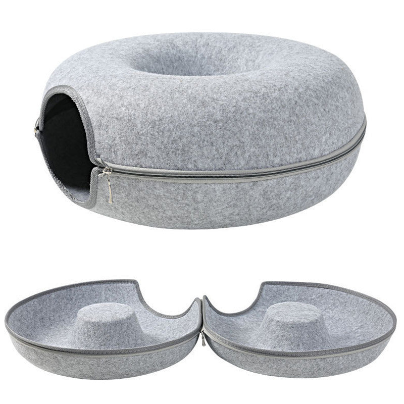 Felt cloth cat litter removable donut pet tunnel cat house four seasons universal pet supplies cat mat