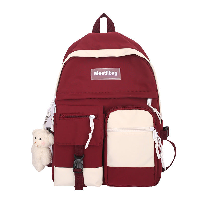 Backpack 2021 new school bag Korean version of Harajuku ulzzang junior high school students large-capacity backpack