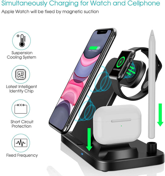 Source Factory Wholesale Amazon E-commerce Hot Sale 4-in-1 Wireless Charger Multi-function Charger Explosive Style