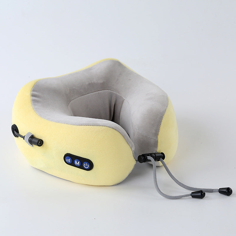 Multifunctional electric heating U-shaped massage pillow driving kneading shoulder and neck neck portable pillow massager