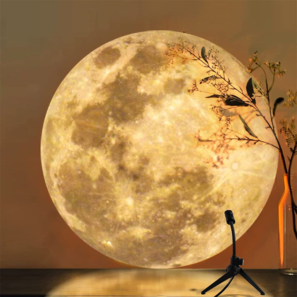 Cross-border USB plug-in moon projection lamp bracket moon lamp earth planet projection lamp bedroom creative atmosphere