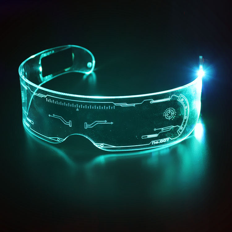 Amazon Source LED Lighting Tech Glasses Christmas Party Bar Dance Lighted Acrylic Goggles