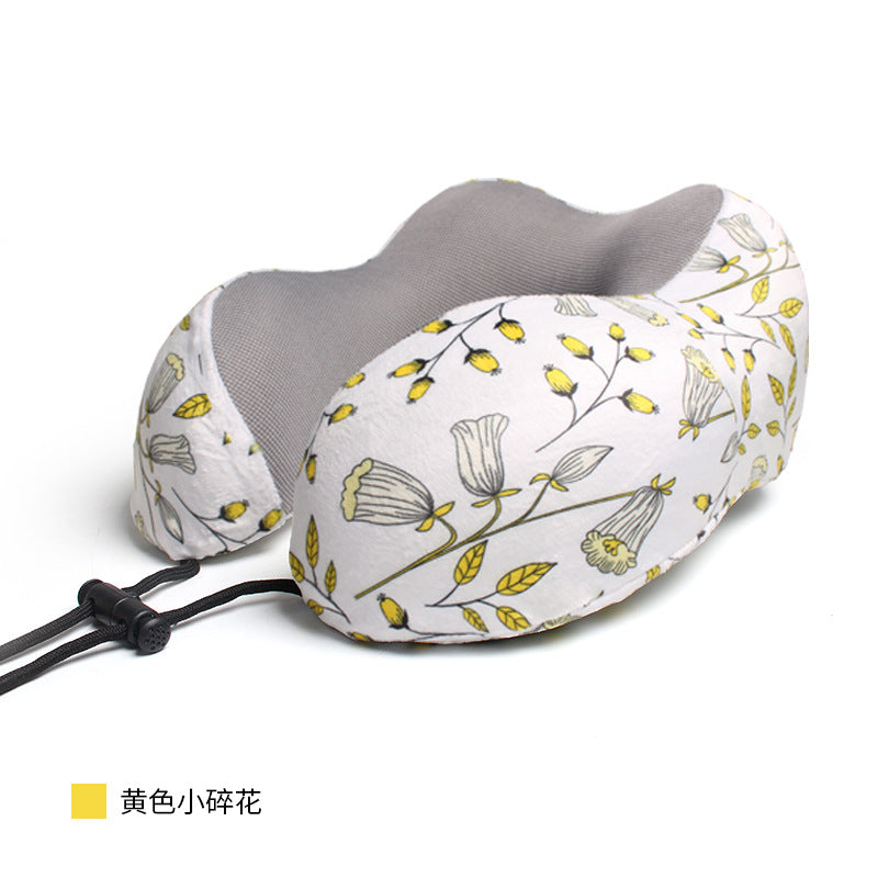 Memory foam U-shaped pillow can print LOGO wholesale storage plane travel U-shaped pillow three-piece nap neck pillow