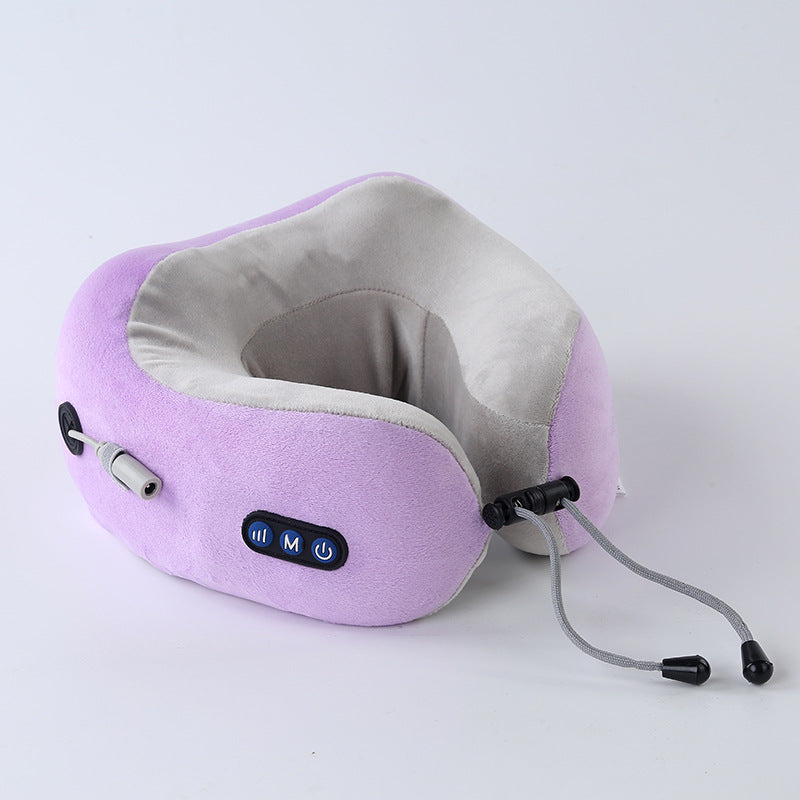 Multifunctional electric heating U-shaped massage pillow driving kneading shoulder and neck neck portable pillow massager